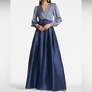 NEW Sachin & Babi Zoe Gown in Cool Grey / Night Sky, size 20W